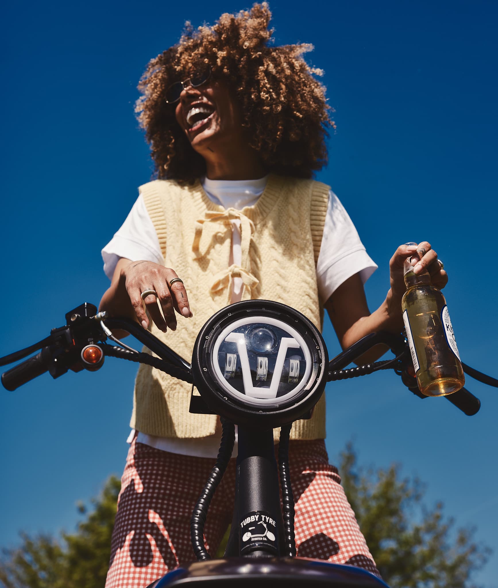 person on golf buggy