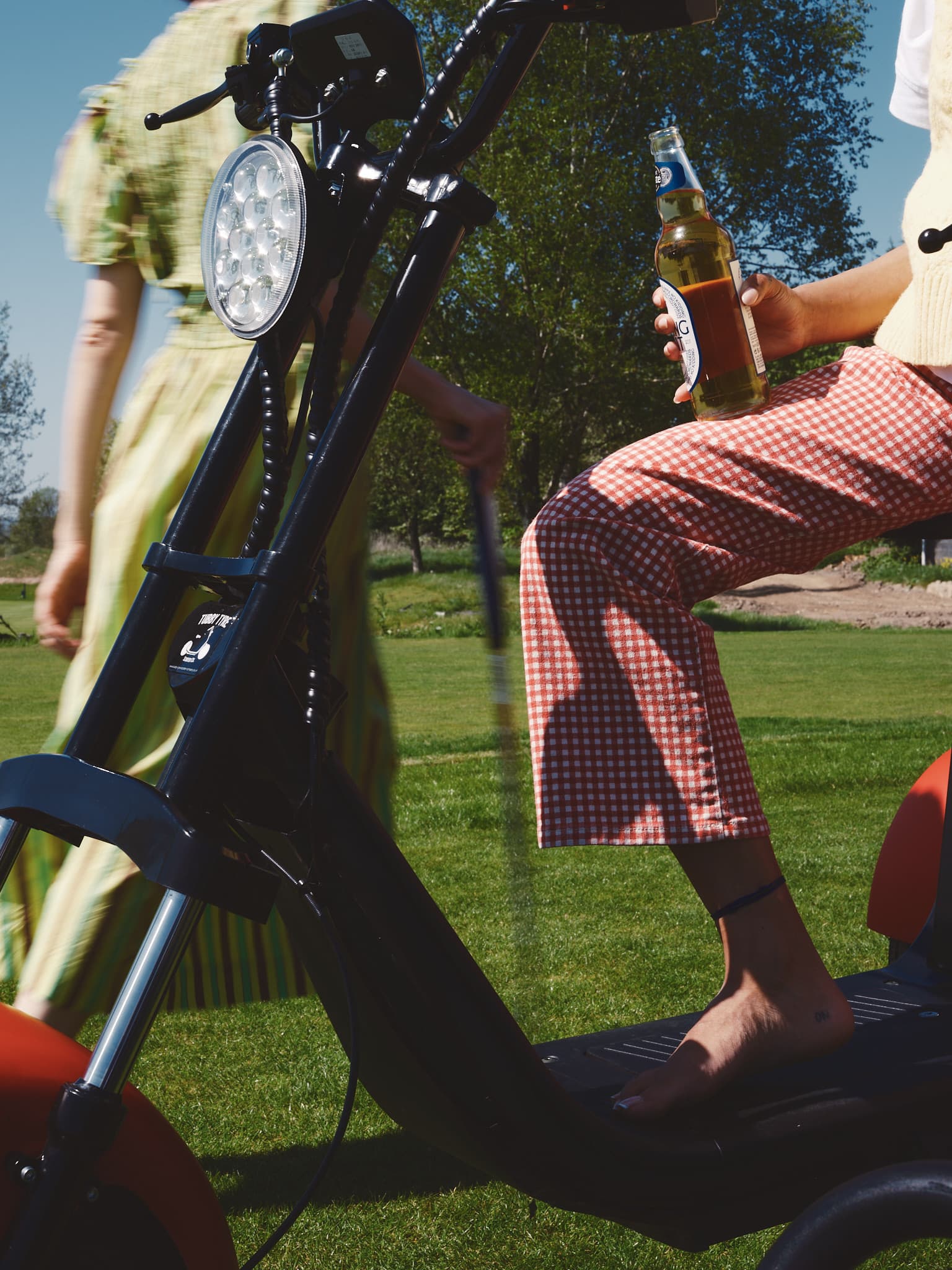 playing golf