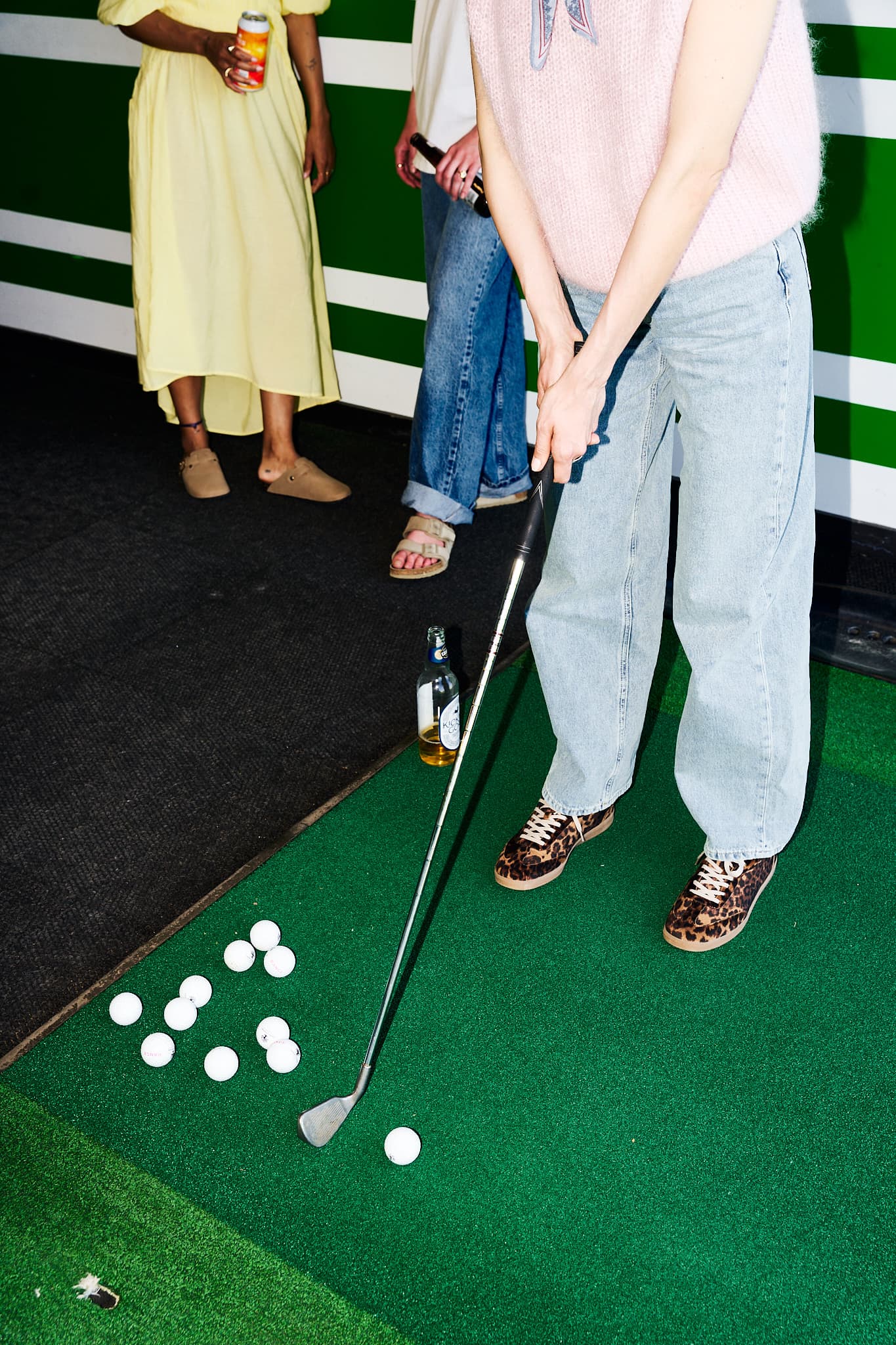 playing mini golf