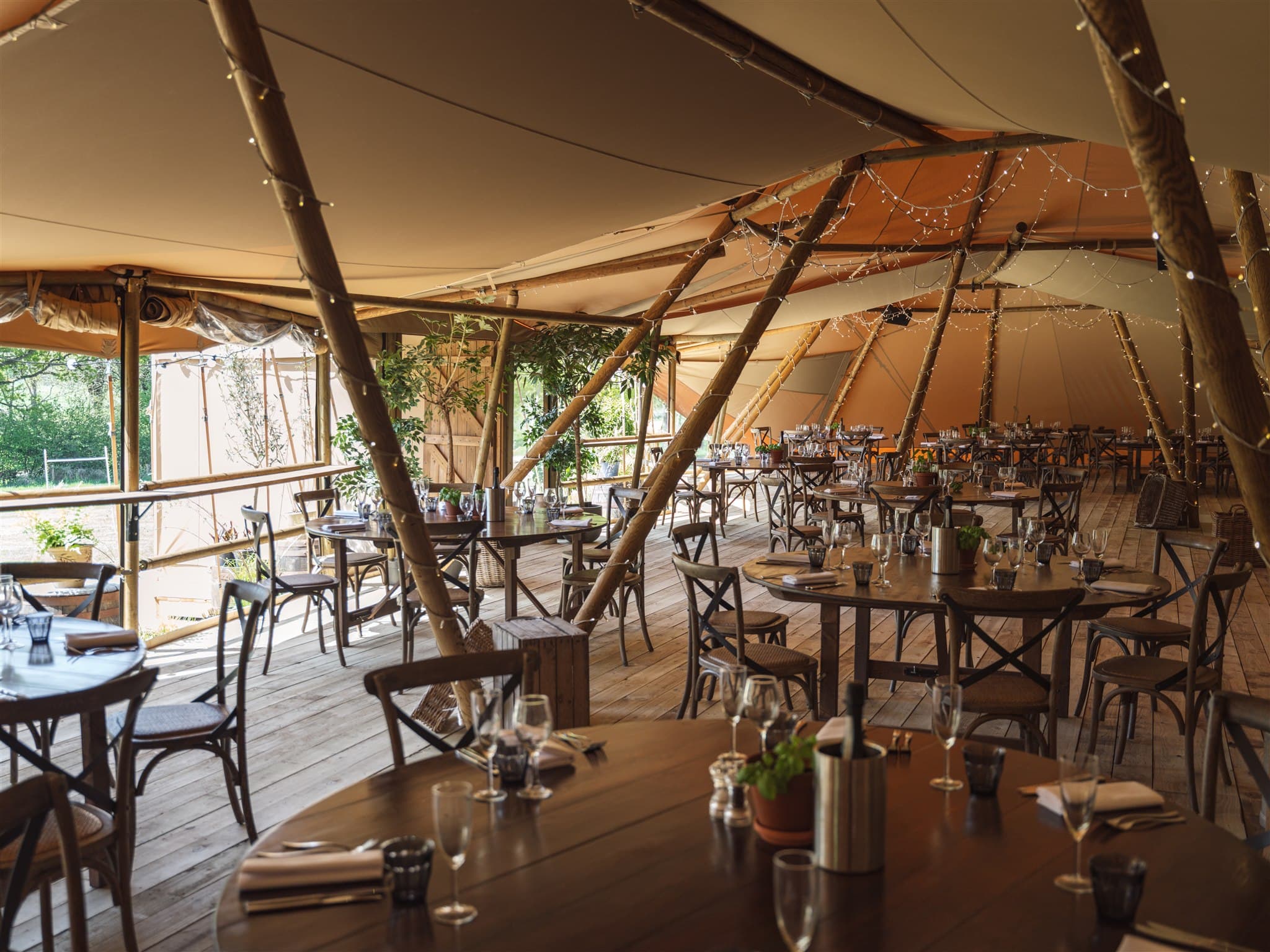 the inside of the tipi