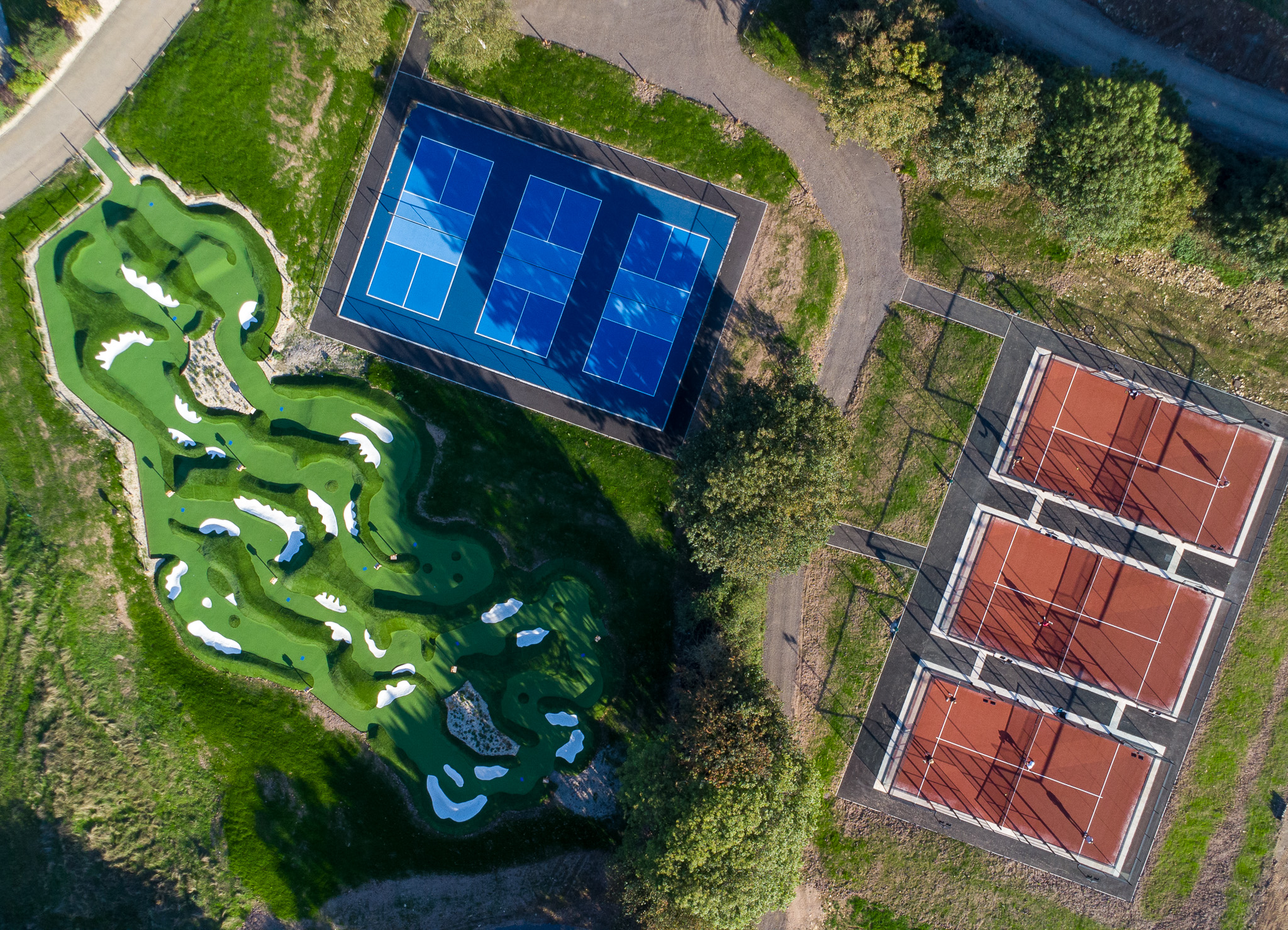 Mad Swans estate, aerial view of the Mendips